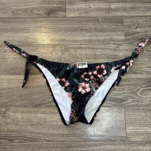 Aqua La Vie En Rose Bikini BOTTOM ONLY Full Lined Tie-Side Floral Print L/XL NEW